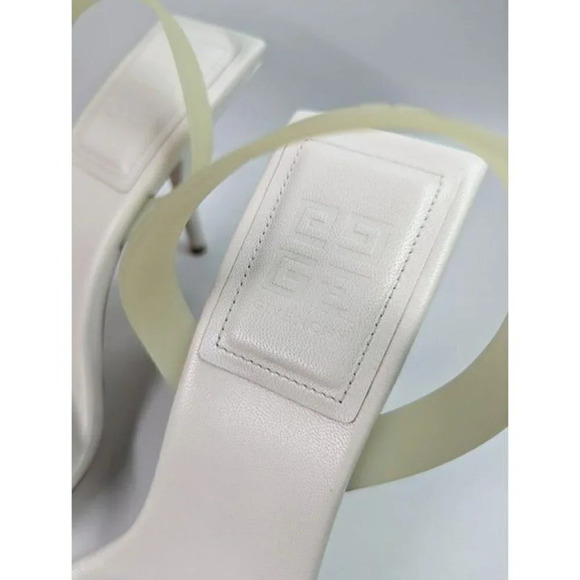 Givenchy Chain Embellished G Woven Ivory Leather Heel Sandals Size 41 MSRP $925 - Picture 5 of 13